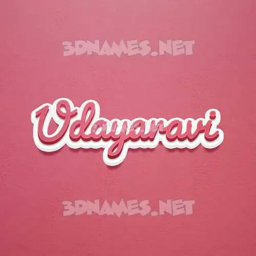 udayaravi in Red Scribble style - 3D name wallpaper