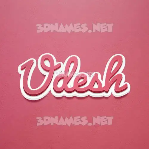 udesh in Red Scribble style - 3D name wallpaper