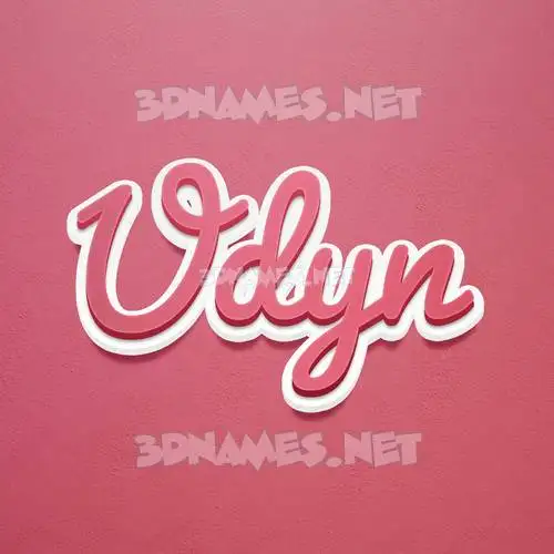 udyn in Red Scribble style - 3D name wallpaper