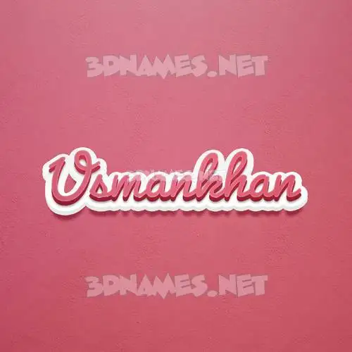 usmankhan in Red Scribble style - 3D name wallpaper