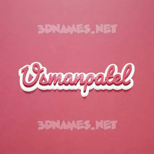 usmanpatel in Red Scribble style - 3D name wallpaper