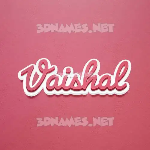 vaishal in Red Scribble style - 3D name wallpaper