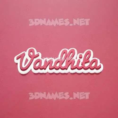 vandhita in Red Scribble style - 3D name wallpaper
