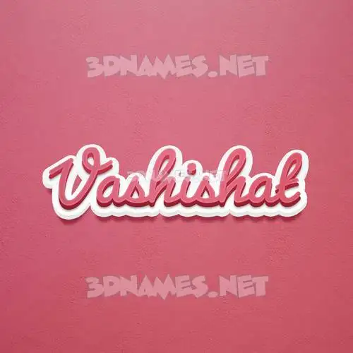 vashishat in Red Scribble style - 3D name wallpaper