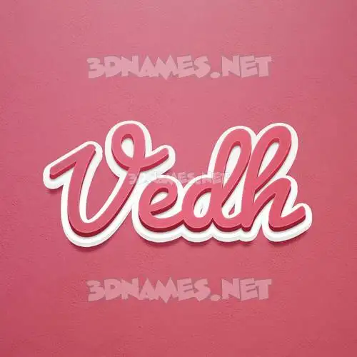 vedh in Red Scribble style - 3D name wallpaper vedh in Red Scribble style - 3D name wallpaper