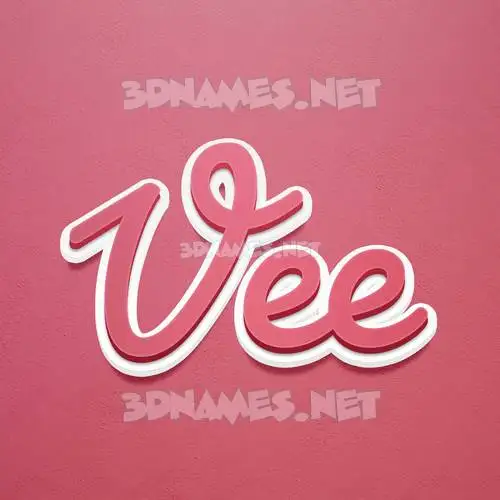 vee in Red Scribble style - 3D name wallpaper