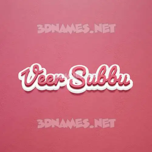 veer subbu in Red Scribble style - 3D name wallpaper