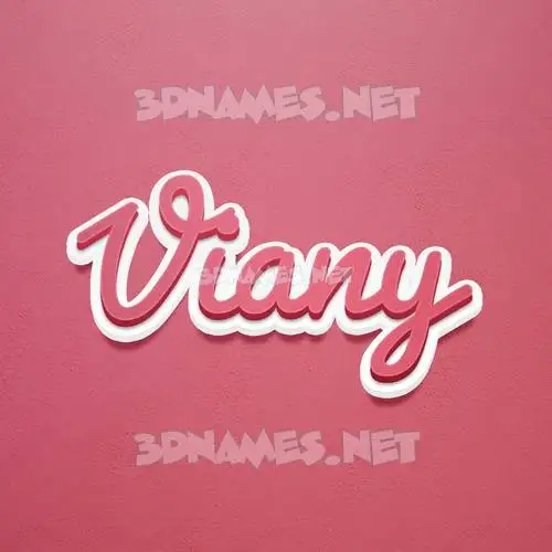 viany in Red Scribble style - 3D name wallpaper