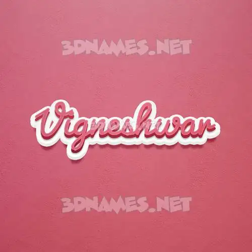 vigneshwar in Red Scribble style - 3D name wallpaper