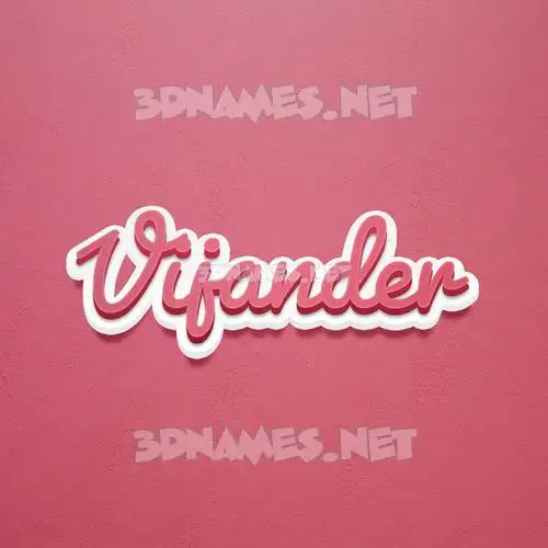 vijander in Red Scribble style - 3D name wallpaper