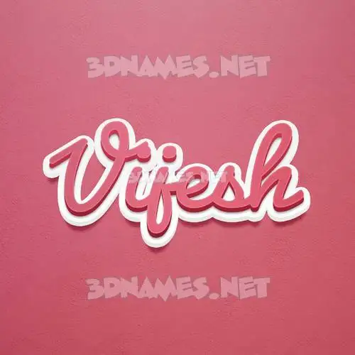 vijesh in Red Scribble style - 3D name wallpaper