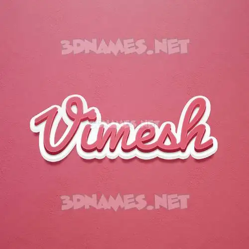 vimesh in Red Scribble style - 3D name wallpaper