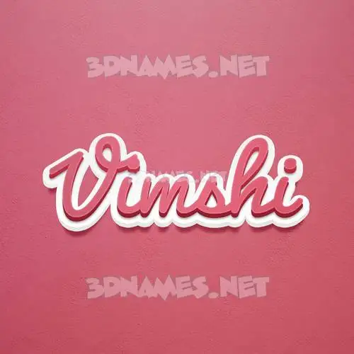 vimshi in Red Scribble style - 3D name wallpaper