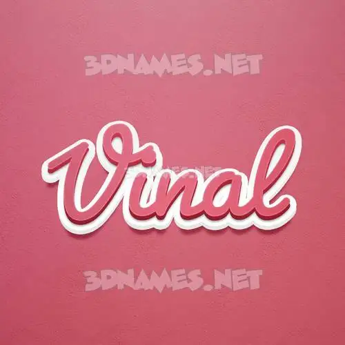 vinal in Red Scribble style - 3D name wallpaper vinal in Red Scribble style - 3D name wallpaper