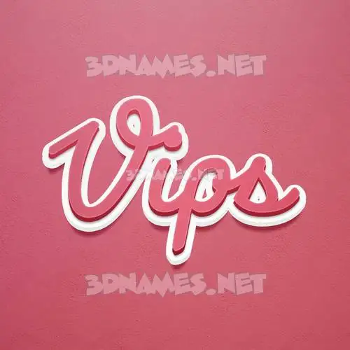 vips in Red Scribble style - 3D name wallpaper