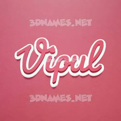 vipul in Red Scribble style - 3D name wallpaper