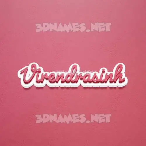 virendrasinh in Red Scribble style - 3D name wallpaper