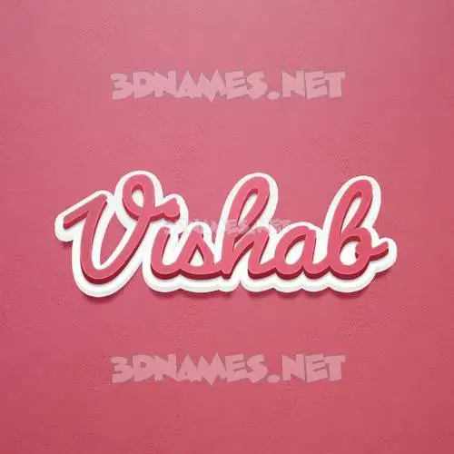 vishab in Red Scribble style - 3D name wallpaper