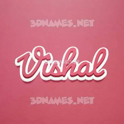 vishal in Red Scribble style - 3D name wallpaper