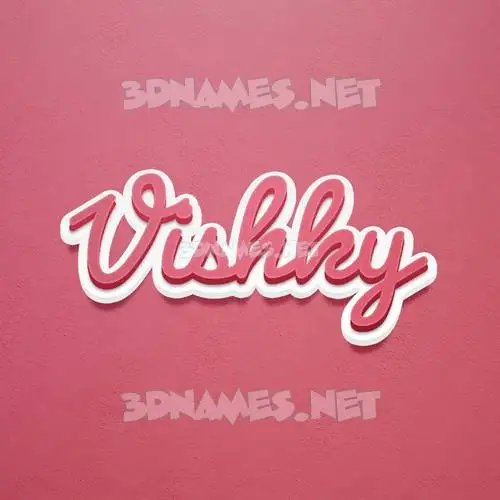 vishky in Red Scribble style - 3D name wallpaper