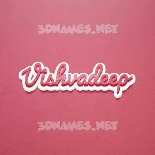 vishvadeep in Red Scribble style - 3D name wallpaper