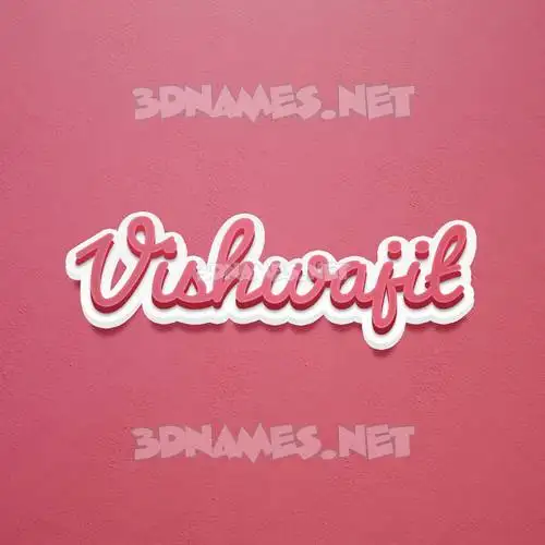 vishwajit in Red Scribble style - 3D name wallpaper