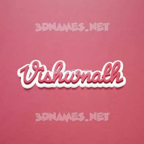 vishwnath in Red Scribble style - 3D name wallpaper