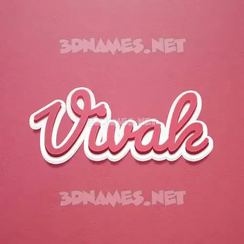 vivak in Red Scribble style - 3D name wallpaper