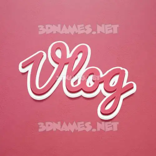 vlog in Red Scribble style - 3D name wallpaper vlog in Red Scribble style - 3D name wallpaper