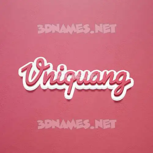 vniquang in Red Scribble style - 3D name wallpaper