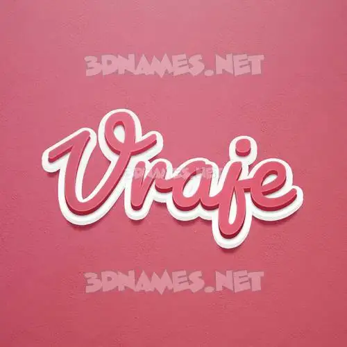 vraje in Red Scribble style - 3D name wallpaper