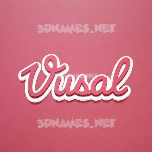 vusal in Red Scribble style - 3D name wallpaper