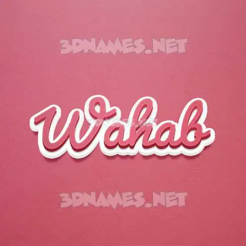 wahab in Red Scribble style - 3D name wallpaper