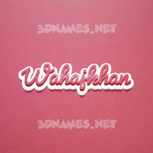 wahajkhan in Red Scribble style - 3D name wallpaper