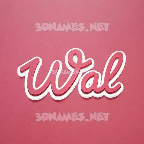 wal in Red Scribble style - 3D name wallpaper wal in Red Scribble style - 3D name wallpaper