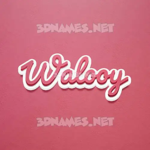 walooy in Red Scribble style - 3D name wallpaper