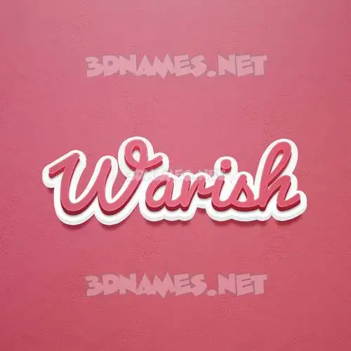 warish in Red Scribble style - 3D name wallpaper