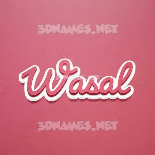 wasal in Red Scribble style - 3D name wallpaper