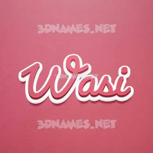 wasi in Red Scribble style - 3D name wallpaper