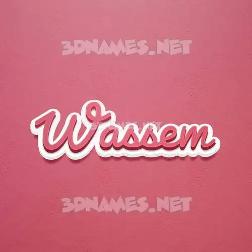 wassem in Red Scribble style - 3D name wallpaper wassem in Red Scribble style - 3D name wallpaper
