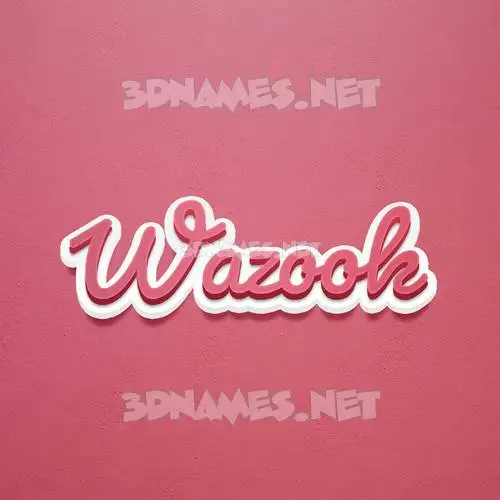 wazook in Red Scribble style - 3D name wallpaper wazook in Red Scribble style - 3D name wallpaper