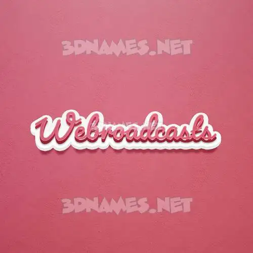 webroadcasts in Red Scribble style - 3D name wallpaper