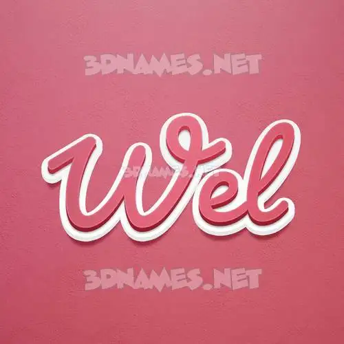 wel in Red Scribble style - 3D name wallpaper wel in Red Scribble style - 3D name wallpaper