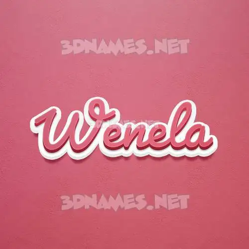 wenela in Red Scribble style - 3D name wallpaper