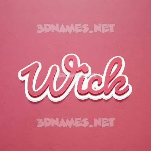 wick in Red Scribble style - 3D name wallpaper wick in Red Scribble style - 3D name wallpaper