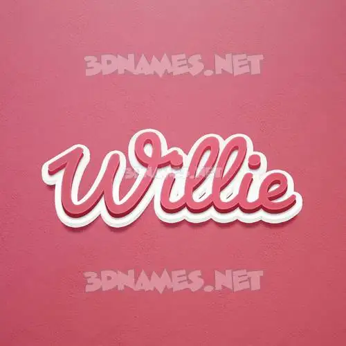 willie in Red Scribble style - 3D name wallpaper