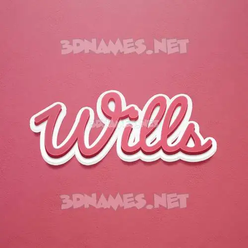 wills in Red Scribble style - 3D name wallpaper