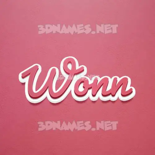 wonn in Red Scribble style - 3D name wallpaper