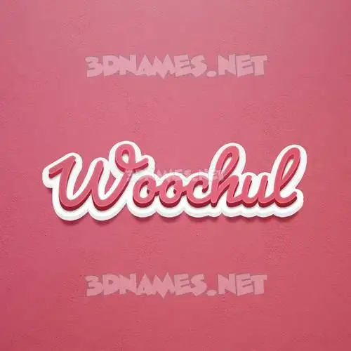 woochul in Red Scribble style - 3D name wallpaper