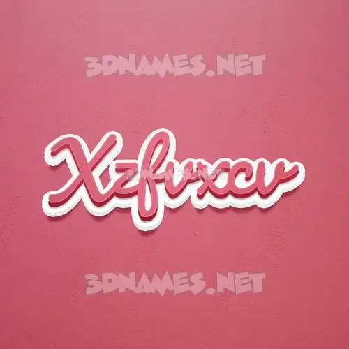 xzfvxcv in Red Scribble style - 3D name wallpaper